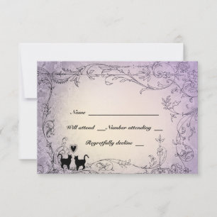 Katzen-Liebhaber-verziertes Lavendel UAWG RSVP Karte