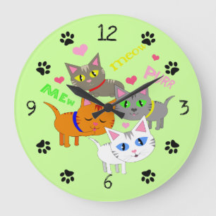 Katzen-Liebhaber-Wanduhr Große Wanduhr