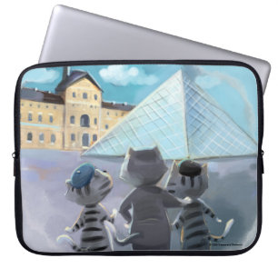 Katzen Louvre Paris - Laptop Hülle Laptopschutzhülle
