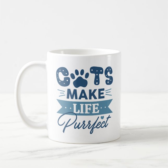 Katzen machen das Leben leichtfertig Kaffeetasse (Links)