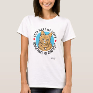 Katzen machen mich glücklich Frauen weiß T-Shirt