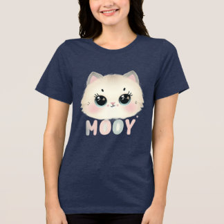 Katzen Mädchen T-Shirt für Mädchen und Frauen Tri-Blend Shirt