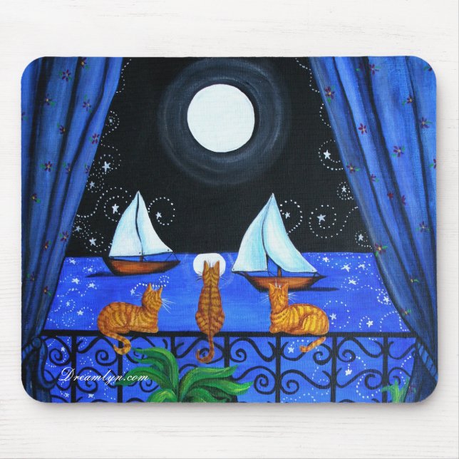 Katzen-magische NachtNite Magie Mousepad (Vorne)