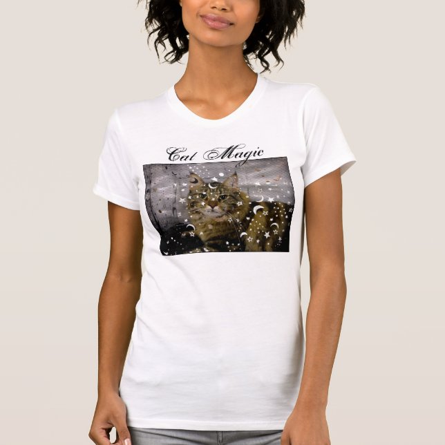 Katzen-magisches Halloween-T-Shirt T-Shirt (Vorderseite)