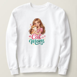 Katzen-Mama Langarm-Shirt – Süßes Katzenliebhaber- Sweatshirt