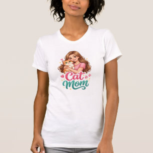 Katzen-Mama-T-Shirt – Süßes Katzenliebhaber-Shirt T-Shirt