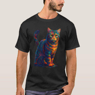 Katzen Männer Frauen Bunte Lustige Katzen Kunst Li T-Shirt