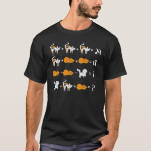 Katzen-Mathe-Rätsel-Shirt Lustiges Mathe- und Katz T-Shirt