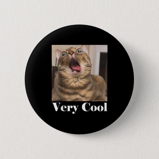 Katzen Meme Grafik Dummer Katzenhumor Lustige Katz Button (Vorderseite)