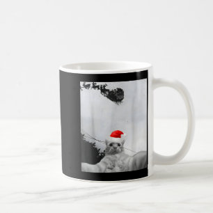 Katzen Meme Lustiges Katzen-Selfie mit Weihnachtsm Kaffeetasse