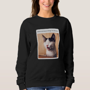 Katzen-Meme, wenn mir jemand einen Spieß bringt Sweatshirt