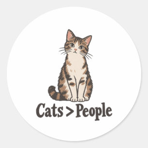 Katzen > Menschen Verrückte Katzen-Dame Sticker