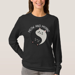 Katzen Miauen Und Myang Chinesisch Yin Yang Katze T-Shirt