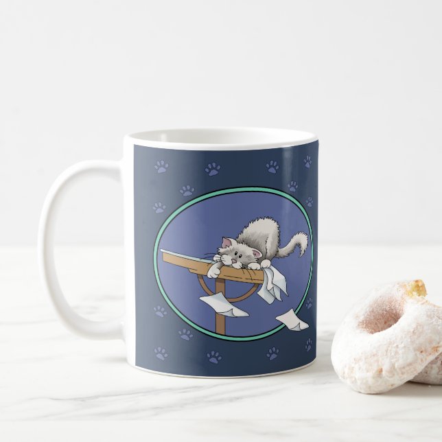 Katzen-Mischmasch-Muster Kaffeetasse (Mit Donut)