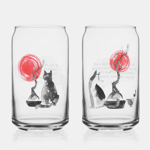 Katzen mit Bonsais und Buddha Quotes Dosenglas