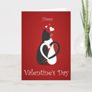 Katzen mit entwöhnten Herz-Schwänzen Valentine-Kar Dankeskarte