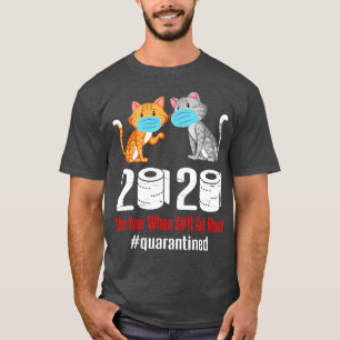 Katzen mit Gesichtsmaske tanzen 2020 Toilettenpapi T-Shirt
