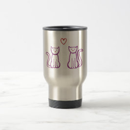 Katzen mit Herz Reisebecher