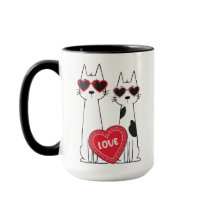 Katzen mit Herz-Sonnenbrille