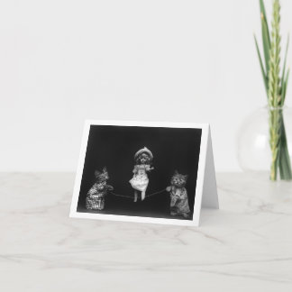 Katzen mit Puppe Karte