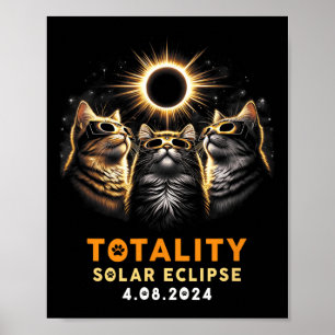 Katzen mit solarem Eclipse Gles 4.08.2024 Poster