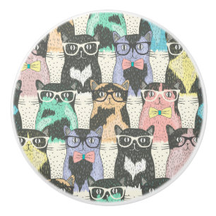 Katzen mit Sonnenbrille Keramikknauf