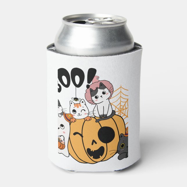 Katzen mit Spaß auf Halloween-Aufkleber Dosenkühler (Kanne Vorderseite)