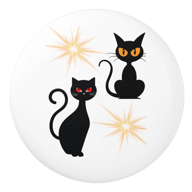 Katzen mit Sternexplosion, Katzen der Mitte des Ja Keramikknauf (Vorderseite)