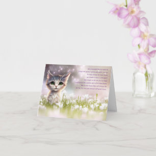 Katzen-Mitgefühl spirituelles Gedicht Kitten Blume Karte