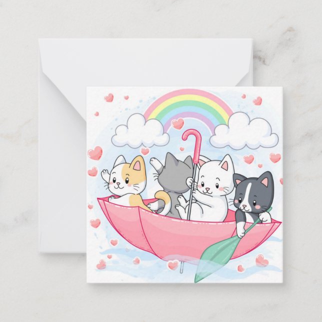 Katzen Mitteilungskarte (Vorderseite)