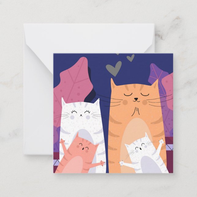 Katzen Mitteilungskarte (Vorderseite)