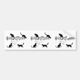 Katzen Musiknoten spielen Autoaufkleber