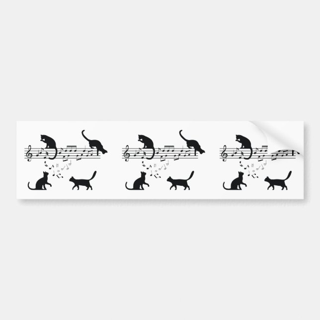 Katzen Musiknoten spielen Autoaufkleber (Vorne)