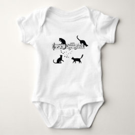 Katzen Musiknoten spielen Baby Strampler
