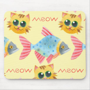 Katzen Muster Niedliche farbige Haustiere Tiere Mousepad