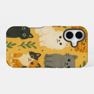 Katzen Muster Niedliches Feline-Überdruck-Design iPhone 16 Hülle