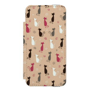 Katzen Muster-Rosa Incipio Watson™ iPhone 5 Geldbörsen Hülle