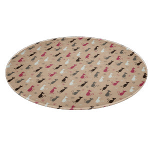 Katzen Muster-Rosa Schneidebrett