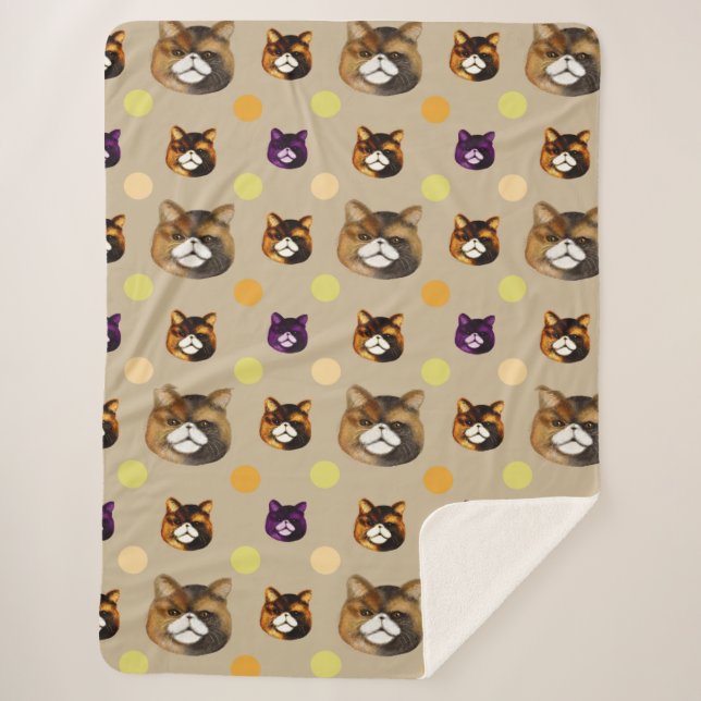 Katzen Muster Sherpadecke (Vorderseite)