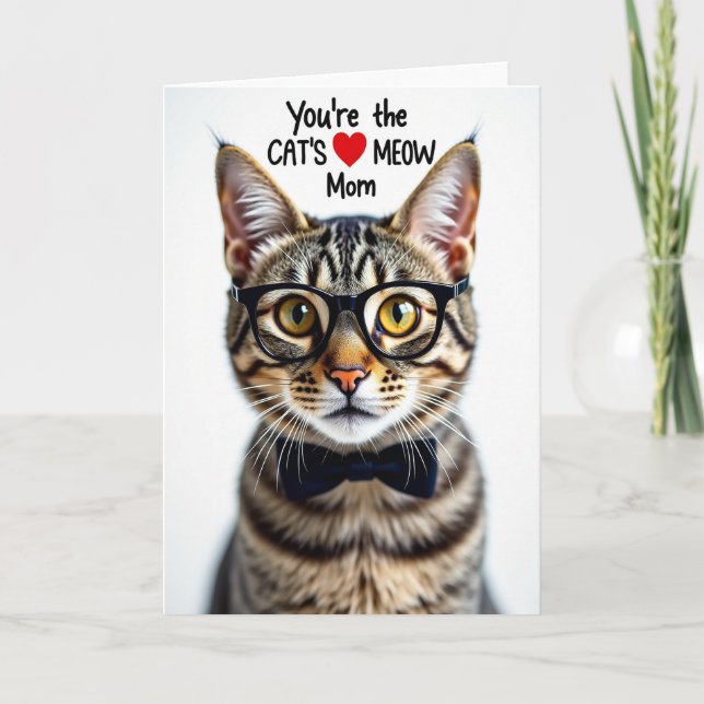 Katzen-Mutter-Karte mit getigerter Katze Karte (Vorderseite)