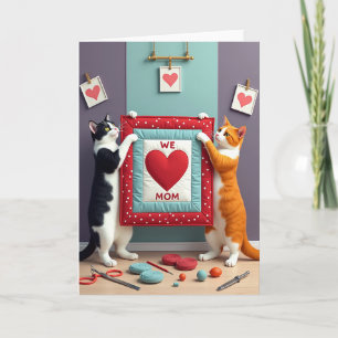 Katzen-Muttertag-Herz-Kunstkarte Karte