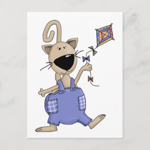 Katzen "n" Hunde ・ Katze mit Drachen Postkarte