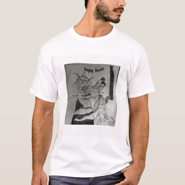 Katzen-Nickerchen mit einem Affen T-Shirt (Vorderseite)