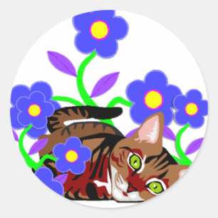 Katzen-Nickerchen Runder Aufkleber