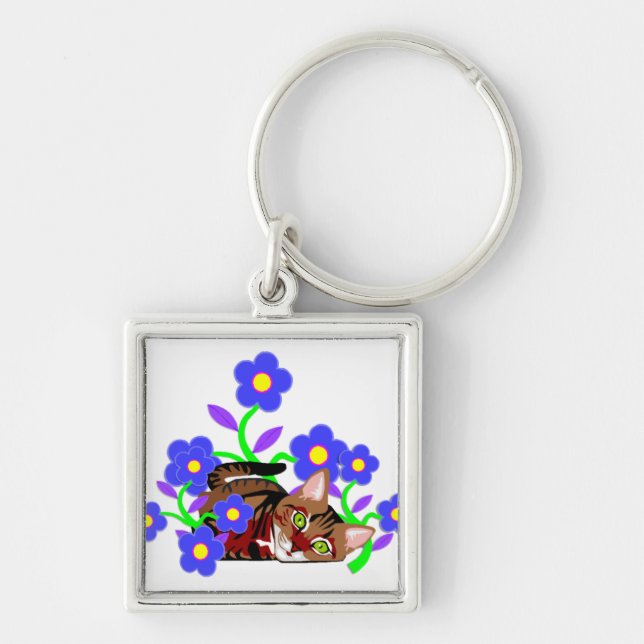 Katzen-Nickerchen Schlüsselanhänger (Vorne)