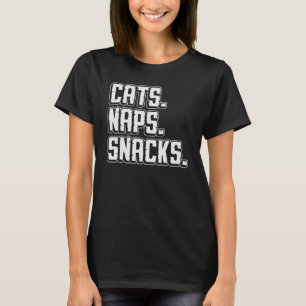 Katzen Nickerchen Snacks Haustiere Besitzer Liebe T-Shirt