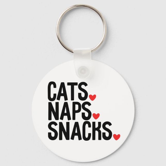 Katzen Nickerchen Snacks - Katzen Liebhaber Schlüsselanhänger (Vorderseite)