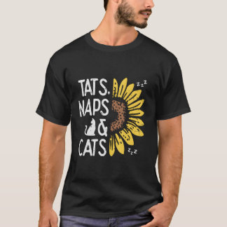 Katzen Nickerchen und Katzen Sonnenblumen Haustier T-Shirt