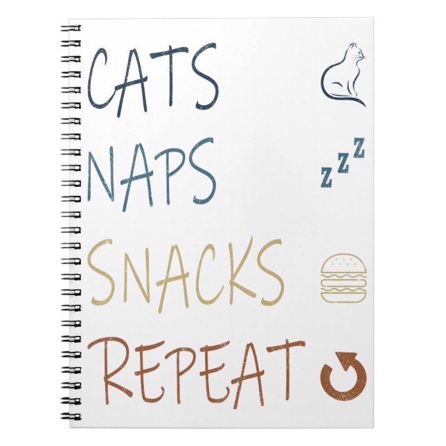 Katzen Nickerchen und Snacks|Die besten Geschenke  Notizblock (Vorderseite)