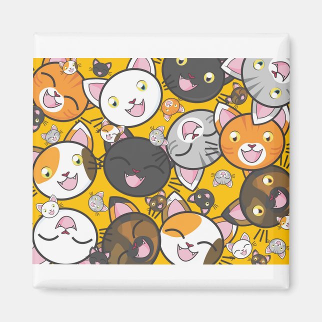 Katzen Niedlich Kitty Kätzchen Kitten Adorable Fel Magnet (Vorne)